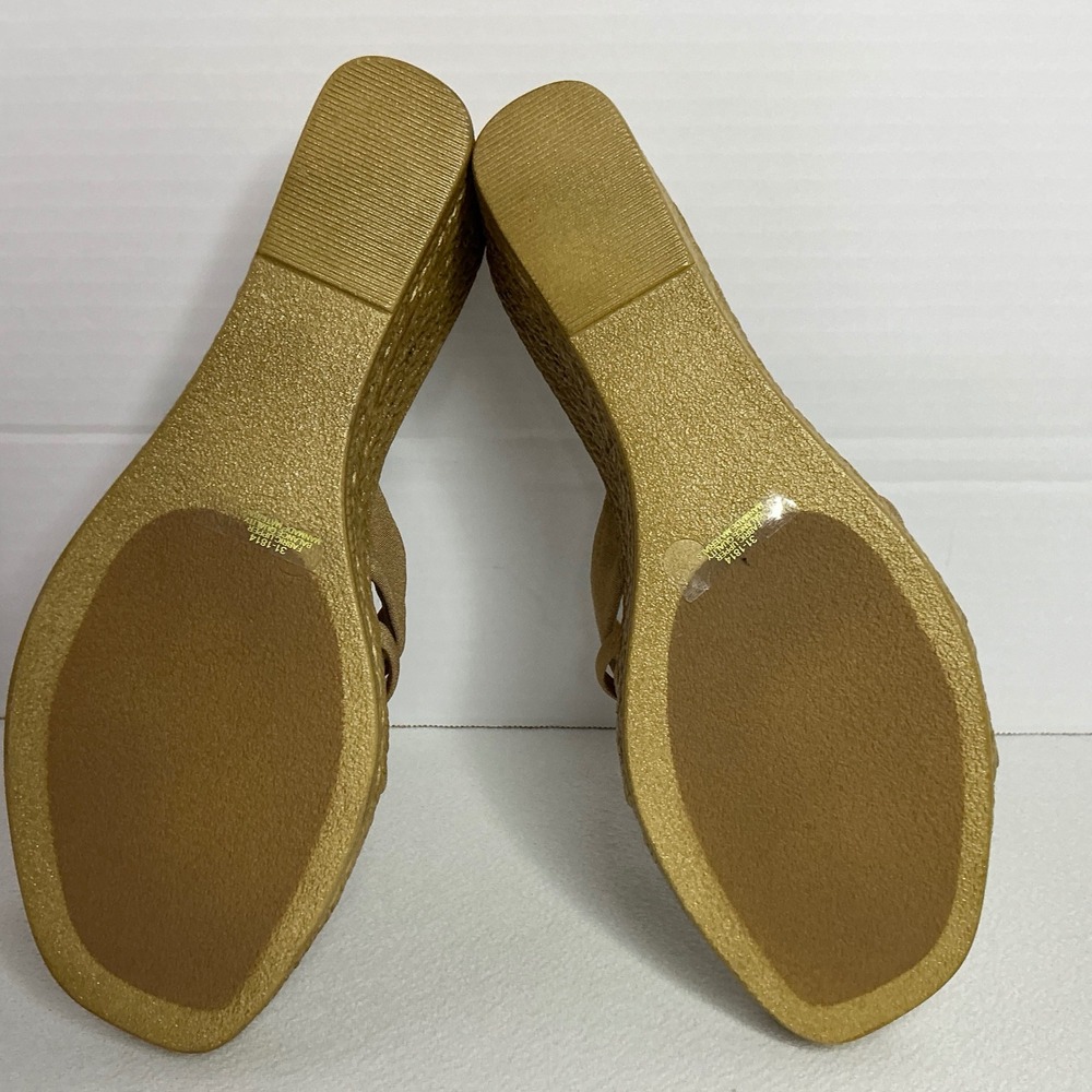 Tuscany by Easy Street Gold Metallic Wedge Sandals Made in Italy Womens 11W - Picture 8 of 9